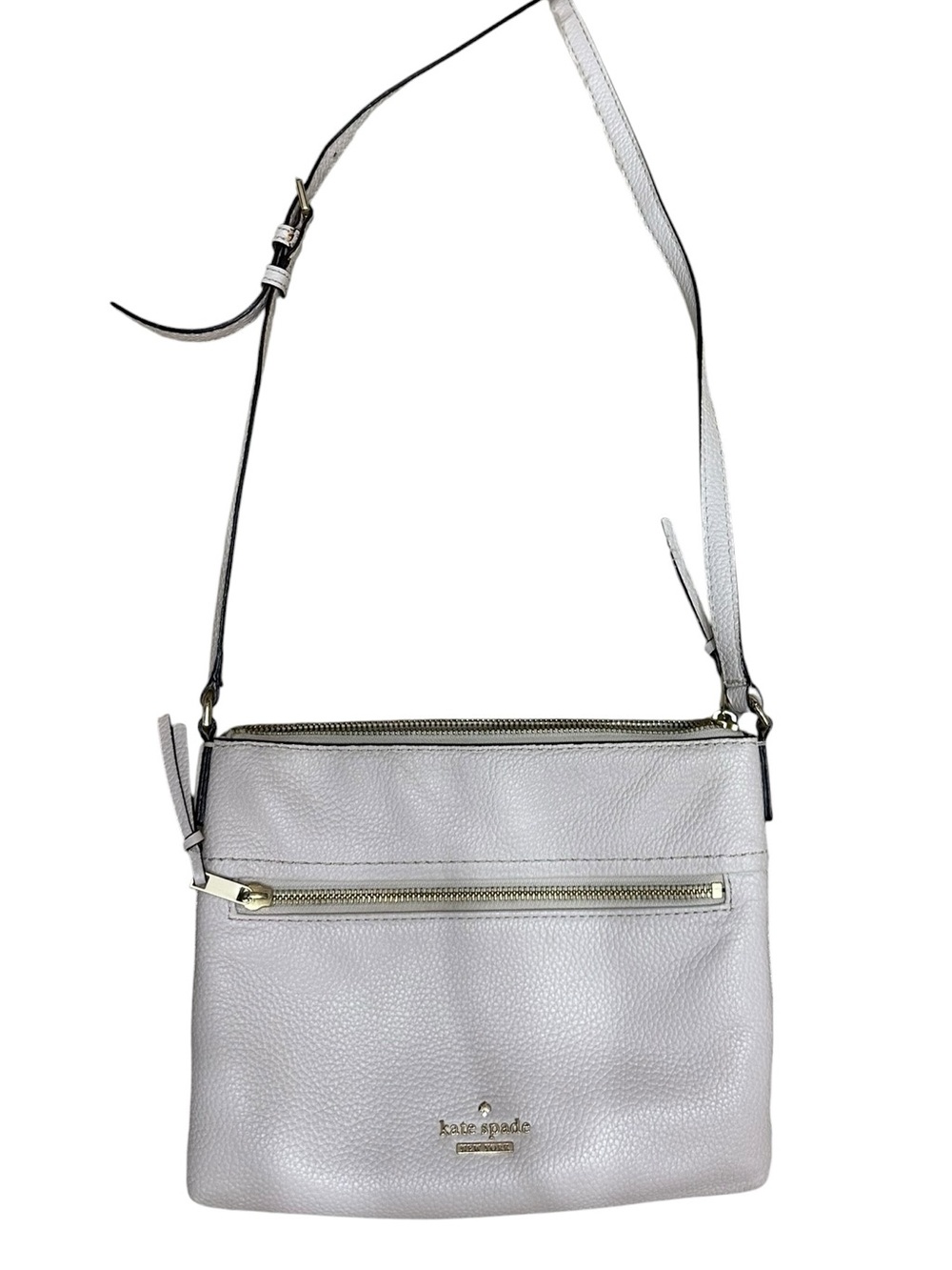 kate spade Pebbled Leather Crossbody Bag in Light cream blush white